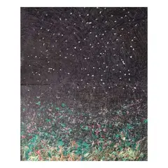 Raffy T. Napay, Good Night, thread and plastic cover on canvas
