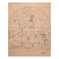 Galo B. Ocampo, Wedding at Canaa, graphite on paper