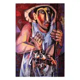 Untitled (Fisher Man) by Paco Gorospe, oil on canvas, sold Jul 2021