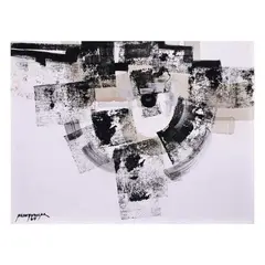 Abstract Composition by Paco Gorospe, oil on canvas, sold Jul 2021