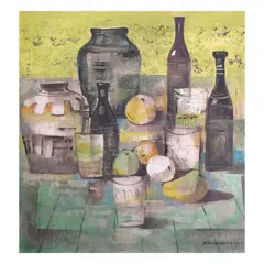 Still Life by Paco Gorospe, oil on canvas, sold Jul 2021