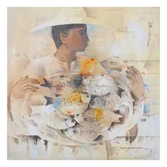 Untitled by Paco Gorospe, oil on canvas, sold Jul 2021