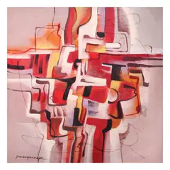 Abstract by Paco Gorospe, oil on canvas, sold Jul 2021