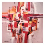 Abstract by Paco Gorospe, oil on canvas, sold Jul 2021
