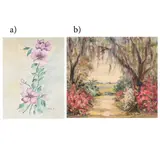 a) C. Rhea b) Alberta Barbey, Still Life
Landscape, oil on canvas board oil on canvas