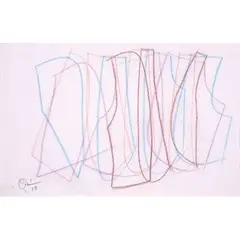 Untitled by Romulo Olazo, pastel on paper, sold Jul 2021