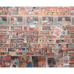 Norman Dreo, Community Overload, oil on canvas