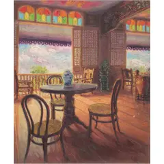 Interior by Albryant Subang, oil on canvas, sold Jul 2021