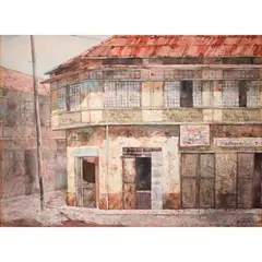 Elmer Gernale, Plaza de Binondo, Watercolor on paper