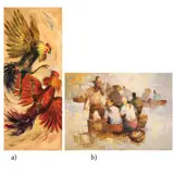 Sabong
Market Vendors by a) Oscar Navarro b) Buenaventura, oil on canvas, sold Jul 2021