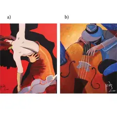 Jericho “Icos” Santos, Untitled I and II, acrylic on canvas
