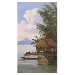 Untitled (Landscape) by Isidro Ancheta, oil on canvas, sold Jul 2021