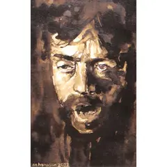 Martin Honasan, Caravaggio as Goliath, watercolor on paper