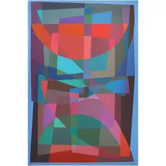 Geometric Abstraction by Jaime Roque, oil on canvas, sold Jul 2021