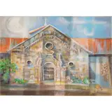 Solomon Saprid, Dimiao Church, pastel on paper