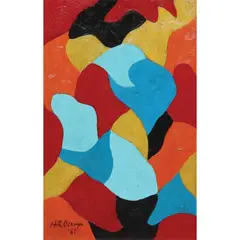 Untitled (Abstraction Series) by Hernando R. Ocampo, oil on plywood, sold Jul 2021