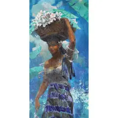 Antonio Dumlao, Flower Vendor, oil on canvas