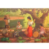 Fernando J. Amorsolo Jr, Vendors, oil on canvas