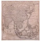 Untitled by de la Chine Carte des Indes, des Îles de Sumatra, Java, & tirées des relations les plus fidèles c: dressée sur les mémoires les plus nouveaux et sur les meilleurs observations, copper engraving, printed on chain-lined paper, sold Jul 2021
