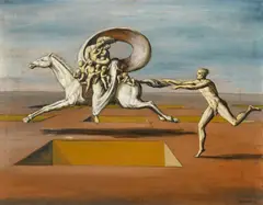 Edgar Ende, Allegorie; Die Frau auf dem Zelter; Die Jagd, 1932, Öl auf Leinwand