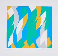 Bridget Riley, Start, 2000, Farbserigrafie auf leichtem Karton