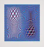 Victor Vasarely, Ohne Titel, Farbserigrafie auf leichtem Karton