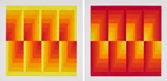Jurai Dobrovic, RC 1 und RC 2, 1976, Jeweils: Farbserigrafie auf leichtem Karton