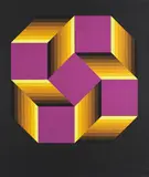 Victor Vasarely, Ohne Titel, Farbserigrafie auf Büttenkarton