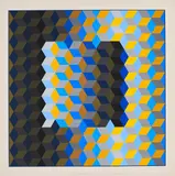 Victor Vasarely, Ohne Titel, Farbserigrafie auf Karton