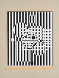 Victor Vasarely, Ohne Titel, Farbserigrafie auf grauem Karton