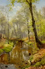 Peder Moerk Moensted, Sonniger Frühlingstag, Öl auf Leinwand