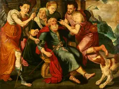 Frans Floris, Tobias heilt seinen blinden Vater, Öl auf Holz