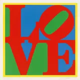 Robert Indiana, Heliotherapy Love, 1995, Farbserigrafie auf Museumskarton