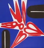 Ernst Wilhelm Nay, Metablau, 1967/72, Farbserigrafie auf leichtem Karton