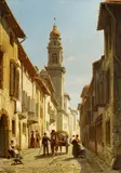 Jacques Carabain, Verona, Öl auf Holz