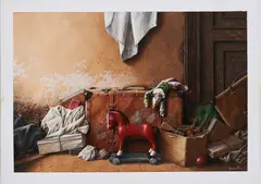 Wahed Khakdan, Ohne Titel, 1987, Öl und Pastell auf Velin