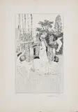 Heinrich Vogeler, Minnetraum, 1894, Farbradierung auf Japan