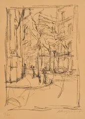 Alberto Giacometti, Rue d'Alesia, 1954, Lithografie auf Velin