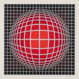 Victor Vasarely, Ohne Titel, Farbserigrafie auf Karton