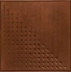 Jiri Hilmar, Ohne Titel, 1974, Multiple. Optisches Relief. Karton, behandelt und geschnitten, auf Holz, mit Holzleisten gerahmt