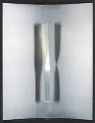 Hermann Goepfert, Ohne Titel, 1970, Multiple. Aluminium und Fäden auf Aluminiumplatte in schwarzem Holzrahmen