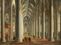 Christoph Gottfried Bachmann, Im Inneren des Doms zu Mailand, Öl auf Leinwand