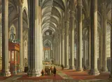 Christoph Gottfried Bachmann, Im Inneren des Doms zu Mailand, Öl auf Leinwand