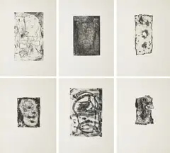 Atischa by Emil Schumacher, 1959, Mappe mit 9 Radierungen auf Velin, sold May 2022