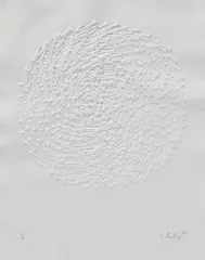 Günther Uecker, Kleine Spirale, 2004, Prägedruck auf Bütten