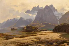 Themistokles von Eckenbrecher, "Am Raftsund auf den Lofoten", Öl auf Leinwand