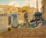 Hans Herrmann, Kanal in Dordrecht, Öl auf Leinwand