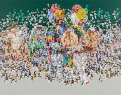 Ohne Titel (Festival 1) by Kim Sang Young, 2007, Acryl auf Leinwand, sold May 2022