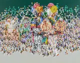 Kim Sang Young, Ohne Titel (Festival 1), 2007, Acryl auf Leinwand