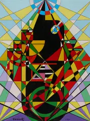 André Evard, Ohne Titel, 1954, Öl auf Hartfaserplatte